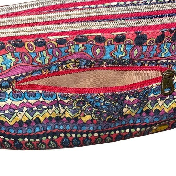 Sakroots elephant crossbody or clutch purse boho pattern 3 compartments - Picture 7 of 15